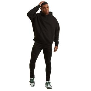 Sweat à capuche pour homme de qualité supérieure personnalisé, tissu tissé 100% coton, logo brodé, poche avant, style décontracté, respirant, respectueux de l'environnement - Product Image 2