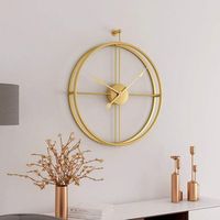 Jam Dinding Logam Mewah Ukuran Besar Desain Modern Jam Dekoratif Untuk Lobi Hotel Dekorasi Dinding Ruang Tamu