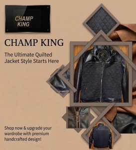 Chaqueta de Invierno Acolchada de Poliéster y Cuero para Hombre, con Cierre, Cuello Alto, Resistente al Viento e Impermeable - Product Image 6