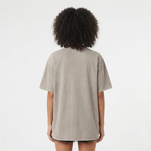 T-shirt en coton léger surdimensionné, style streetwear, broderie logo OEM, vintage, 100% coton, lavage à l'acide, pour femmes - Product Image 3