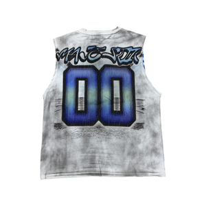 Camiseta sin mangas Eyre Sports Wear personalizada, de algodón grueso con estampado gráfico y lavado ácido, estilo oversize y corte holgado para hombre. - Product Image 2