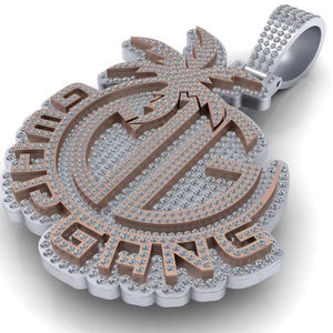 Men's Hip Hop Style Custom Rose Gold Plated 925 <b>Silver</b> Double Layer <b>Letter</b> Initial Moissanite Diamond Big Pendant <b>Necklace</b>-Gift - Product Image 1