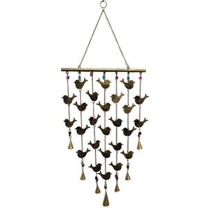 Campana de Vaca en Forma de Media Luna, Chapada en Oro, con Cadena Decorativa para Colgar en el Hogar - Product Image 3