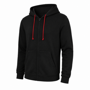 Sweat à capuche zippé personnalisé pour homme, 100 % polyester polaire, écologique, coupe-vent, décontracté, veste d'hiver, OEM ODM - Product Image 6