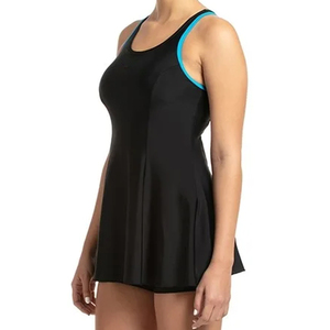 Maillot de bain une pièce dos nu pour femme, bretelles spaghetti, noir uni, séchage rapide, UPF50+, col rond, épaisseur 2 mm, best-seller - Product Image 1