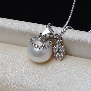 Collier en argent S925 avec pendentif en forme de cône de pin et support vide, bijoux fins à faire soi-même, accessoires pour perles 10-13, 3866 - Product Image 2