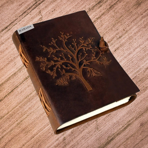 Premium Leather Life of Tree <b>Journal</b> Handmade Notebook,Vintage Hand Embossed Tree of Life with Wood Free Cotton White Rug Paper - Product Image 2