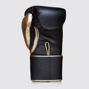 Oem Fly Boxing Sparring <b>Gloves</b> Genuine Cowhide Leather Boxing Training <b>Gloves</b> Black Gold <b>Custom</b> Logo Fighting <b>Gloves</b> - Product Image 3