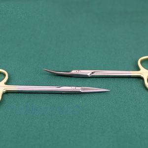 Heavy Duty 10cm Gold Handle Curved Stainless Steel Blades Sharp Beauty Facial Hair Nail Cuticle Scissors ANAAIF - Product Image 3
