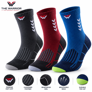 Chaussettes de sport respirantes et rembourrées, chaussettes de compression athlétiques, antidérapantes, séchage rapide pour le basketball, la course à pied, le cyclisme - Product Image 1