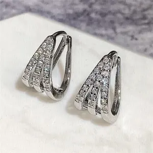 Pendientes de Aro de Moissanita, Plata de Ley 925, Aspecto de Diamante de Lujo, Joyería para Mujer, Regalo - Product Image 1