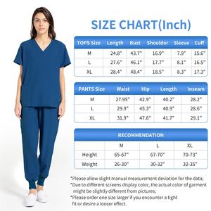 Tahan lama dicuci poliester ODM seragam perawat atasan Scrub S-2XL kain kepar Unisex pakaian perawatan profesional untuk penggunaan Rumah Sakit - Product Image 6