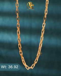 Cadena de Oro Sólido de 22K Estilo París, Collar Clásico de Eslabones para Uso Diario Unisex, Joyería Fina, Regalo para Bodas y Fiestas - Product Image 3