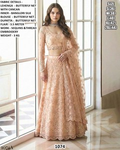 Lehenga Eshaal Morado, Largo Hasta el Suelo, con Protección Solar y de Secado Rápido para Bodas/Fiestas - Product Image 6