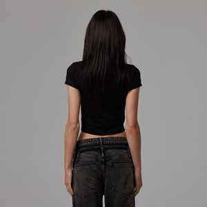 Camiseta Corta Ajustada para Mujer, 100% Algodón Suave, Estilo Casual Básico de Verano, Impresión de Logotipo Personalizado, Proveedor OEM ODM - Product Image 5