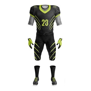Ensemble d'uniformes de football américain personnalisés de qualité supérieure, manches courtes, taille plus, couleur et logo personnalisés, 100% polyester - Product Image 2