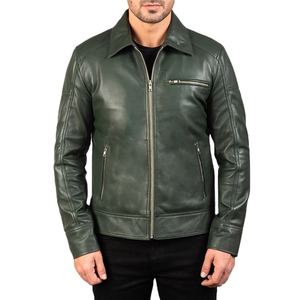 Veste d'hiver en cuir pour homme, coupe slim, haute qualité, col montant, fermeture éclair, respirante, pour moto, mode décontractée, élégante - Product Image 2