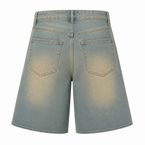 Shorts en jean taille haute amples et larges pour femme, style vintage délavé, coupe Bermuda baggy, streetwear Y2K, décontracté, été 2026 - Product Image 3