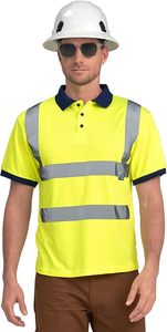 Chemises de sécurité haute visibilité pour hommes de haute qualité, polos réfléchissants pour travaux de construction - Product Image 6