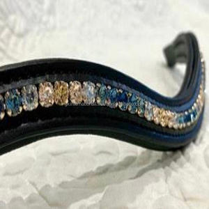 Bande de sourcils en cuir pour cheval, couture complète avec perles colorées et chaîne en métal cristal, prix de gros, 2021 - Product Image 5