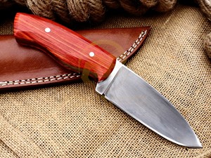New Arrival Carbon Steel Fixed Blade Hunting <b>Knife</b> with <b>Bone</b> <b>Handle</b> & Leather Sheath Outdoor Camping Tool DIY OEM - Product Image 2