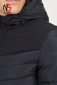 Blouson matelassé à capuche personnalisé avec logo, doublure douce, léger, coupe-vent, chaud, pour l'hiver, avec poches, pour hommes, 2026 - Product Image 5