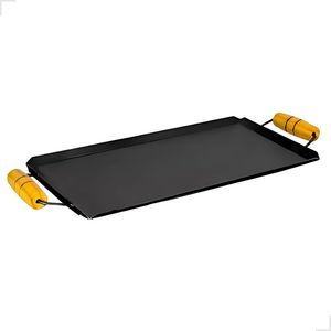 Plateau de service moderne et élégant en métal noir, idéal pour cuisines contemporaines, taille et forme personnalisables - Product Image 1