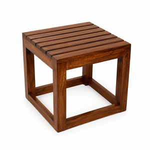 Solid <b>Wooden</b> <b>Stool</b> Handcrafted Durable <b>Wooden</b> Seating <b>Stool</b> for Home Kitchen Bedroom <b>Bathroom</b> and Living Room Use - Product Image 1