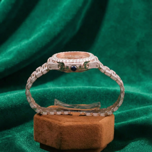 Reloj Pragalbh de Dos Tonos en Oro Rosa, Completamente Adornado con Moissanita, Cuarzo, Estilo Hip-Hop, Ligero, de Acero Inoxidable, Zafiro, Resistente al Agua - Product Image 4