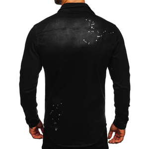 Camisa de Mezclilla al por Mayor, Camisa de Mezclilla de Manga Larga para Hombre, Camisas de Mezclilla Ajustadas de Manga Larga para Otoño, Diseño OEM de Primera Calidad - Product Image 2