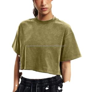 Women's Casual Short Sleeve Crop <b>Tops</b> Solid Slim Washed T-Shirt with Lace Decoration Soft Cotton Streetwear Female Fashion - Product Image 1