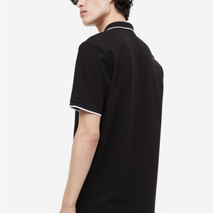 เสื้อโปโลผู้ชายแบบสลิมฟิต แขนสั้น ซิป 1/4  ออกแบบใหม่ รับทำโลโก้ตามสั่ง ขายส่ง พร้อมซิปสีตัดกัน - Product Image 2