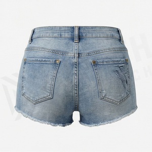 Shorts en jean grande taille pour femmes, couleur personnalisée, streetwear, 100 % coton, mode, demi-pantalon, jeans amples, Y2K - Product Image 2
