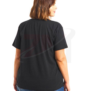 T-shirt décontracté pour femme ZM, couleur unie, col rond, manches courtes, coupe classique, 100% coton, tissu jersey respirant, à porter toute l'année - Product Image 2