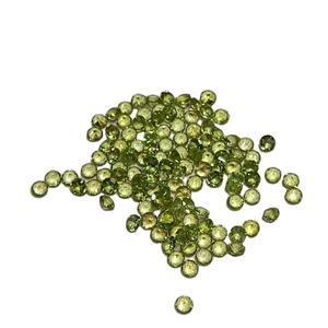 Piedras preciosas de peridoto de corte brillante redondo natural de 2mm Piedras sueltas facetadas verdes - Product Image 1
