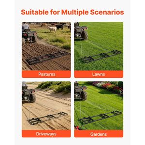 Erpice a Denti Pesante 96 x 20 Pollici, Larghezza Regolabile, Capacità di Carico 50 Libbre, per Livellamento Prato e Piazzamento Vialetti - Product Image 6