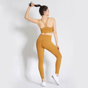 Womens Seamless Yoga Set With High Waist Leggings And Sports <b>Bra</b> For Fitness Workout Gym Training And Activewear Fashion - Product Image 6
