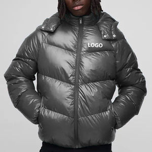 Vêtements d'extérieur, veste imperméable personnalisée pour homme, veste bomber rembourrée brillante pour l'hiver, veste épaisse et chaude pour homme, veste à capuche - Product Image 4