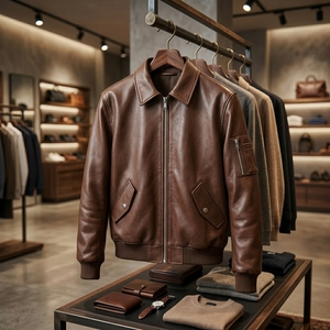 ProudCore Fashionable Lightweight Leather Style <b>Jacket</b> Smooth Finish Casual Street Style Daily Wear - Product Image 5