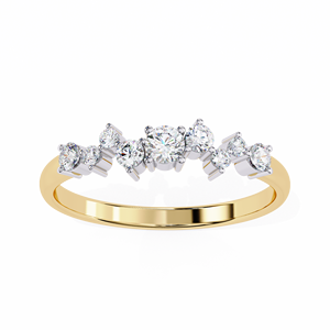 แหวนเพชรแล็บแบบ Eternity ประดับเพชร Strassgem ทอง 18K แหวนแบบ Semi Eternity เพชรแล็บสำหรับผู้หญิง แหวนแต่งงาน - Product Image 2
