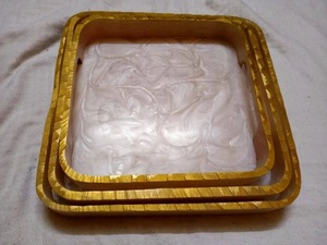 Resin Tray 10x10 Inch Square Waterproof Handmade Abstract Marble Pattern Modern Luxury Design Multi-Purpose for <b>Kitchen</b> Dining - Product Image 4