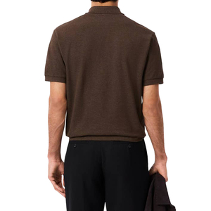 OEM Private Label Men's <b>Classic</b> Fit Casual Solid Premium Cotton Petit Piqu Breathable Quick Dry Short Sleeve Shirt Front - Product Image 2