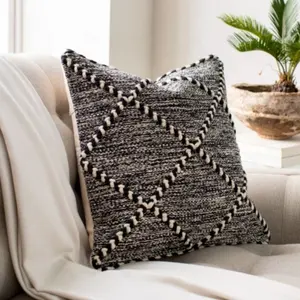Custom Printing Morocco Jacquard Cushion Covers Sofa Decorative Cushion Cover Grey Elegant Color Homemade for Home Cotton TT
