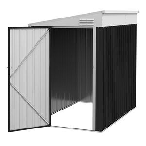 Casetta Porta Attrezzi in Metallo 4x6ft con Serratura e Prese d'Aria per Facile Montaggio - Product Image 1