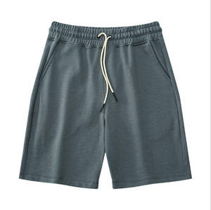 Men's Cotton Polyester Mid Drawstring Front Sweat Shorts Quick Dry Breathable Fleece Terry Casual Sports Plain Dyed Custom Wear - Product Image 4