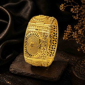 Wholesale 14K 18K 24K Dye Gold Plated Openable Kada Bangle Brass Fashion Bangle Jewelry Dubai Style Arabic <b>Bridal</b> Kada Bangle - Product Image 4