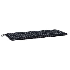 Cojín para Banco de Jardín con Diseño a Cuadros Negros, 100% Poliéster, Cojines y Almohadas para Exteriores - Product Image 2