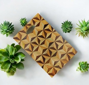 Planche à découper en bois d'acacia naturel avec incrustations en bois, design multifonctionnel pour couper les légumes, au meilleur prix - Product Image 2