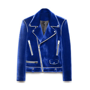 <b>Men's</b> Winter <b>Velvet</b> Slim Fit Luxury Formal <b>Dinner</b> <b>Jacket</b> with Stand Collar and Front Logo - Product Image 3