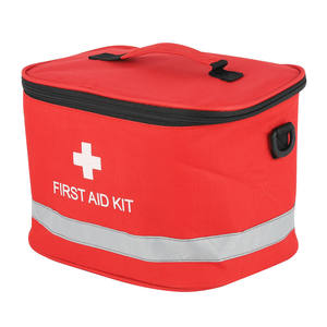 Boîte de rangement médicale compacte, conteneur de premiers secours robuste avec fermeture éclair sécurisée et bande de sécurité réfléchissante pour voiture - Product Image 1